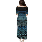 Maori Niho Taniwha Te Wheiao Family Matching Puletasi and Hawaiian Shirt Moana Blue - Aussie Hoodie