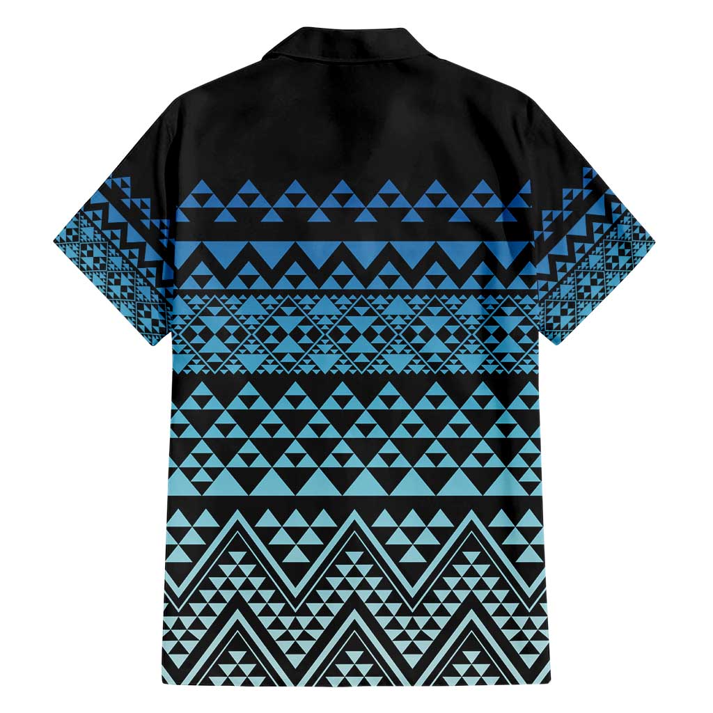 Maori Niho Taniwha Te Wheiao Family Matching Short Sleeve Bodycon Dress and Hawaiian Shirt Moana Blue - Aussie Hoodie