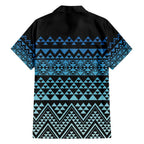 Maori Niho Taniwha Te Wheiao Family Matching Short Sleeve Bodycon Dress and Hawaiian Shirt Moana Blue - Aussie Hoodie