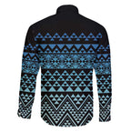Maori Niho Taniwha Te Wheiao Family Matching Short Sleeve Bodycon Dress and Hawaiian Shirt Moana Blue - Aussie Hoodie