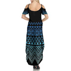 Maori Niho Taniwha Te Wheiao Family Matching Summer Maxi Dress and Hawaiian Shirt Moana Blue - Aussie Hoodie