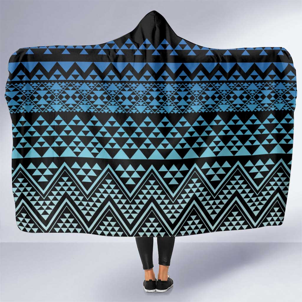 Maori Niho Taniwha Te Wheiao Hooded Blanket Moana Blue - Aussie Hoodie