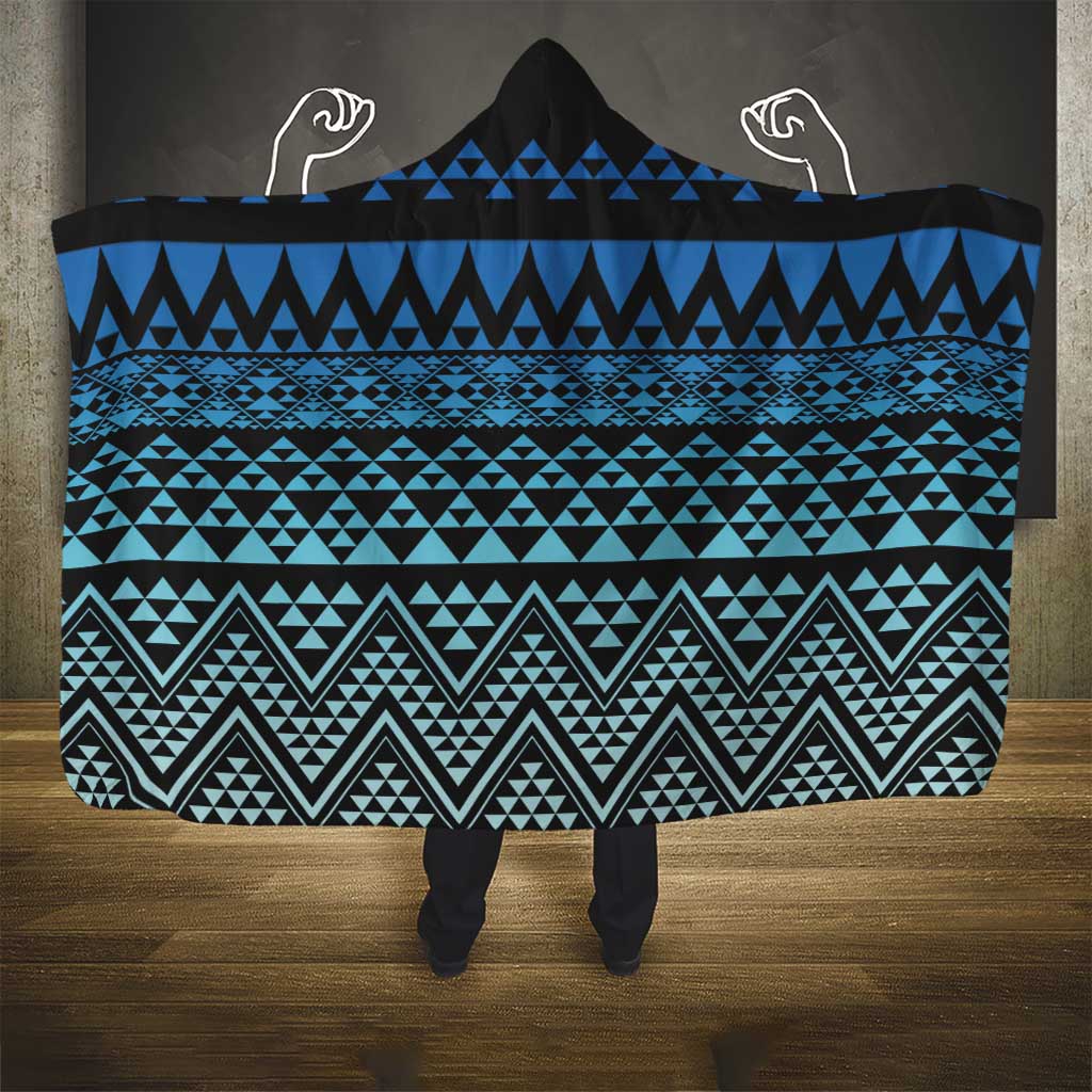 Maori Niho Taniwha Te Wheiao Hooded Blanket Moana Blue - Aussie Hoodie