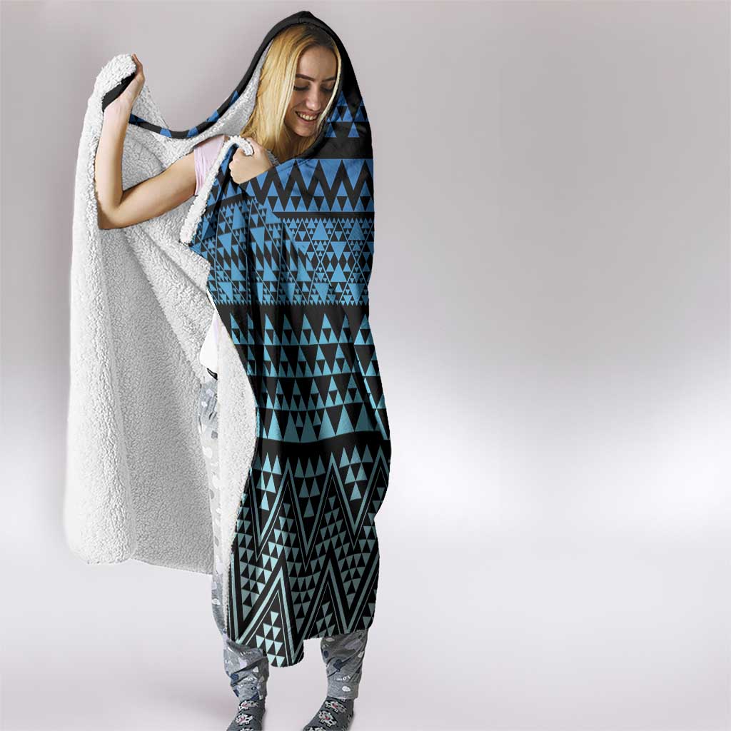 Maori Niho Taniwha Te Wheiao Hooded Blanket Moana Blue - Aussie Hoodie