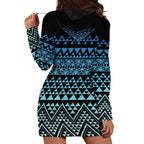 Maori Niho Taniwha Te Wheiao Hoodie Dress Moana Blue - Aussie Hoodie