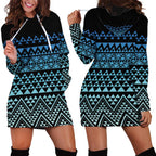 Maori Niho Taniwha Te Wheiao Hoodie Dress Moana Blue - Aussie Hoodie
