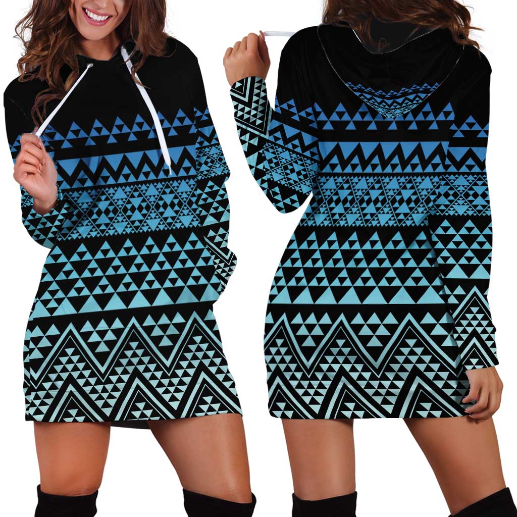 Maori Niho Taniwha Te Wheiao Hoodie Dress Moana Blue - Aussie Hoodie