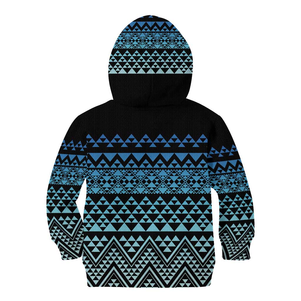 Maori Niho Taniwha Te Wheiao Kid Hoodie Moana Blue - Aussie Hoodie
