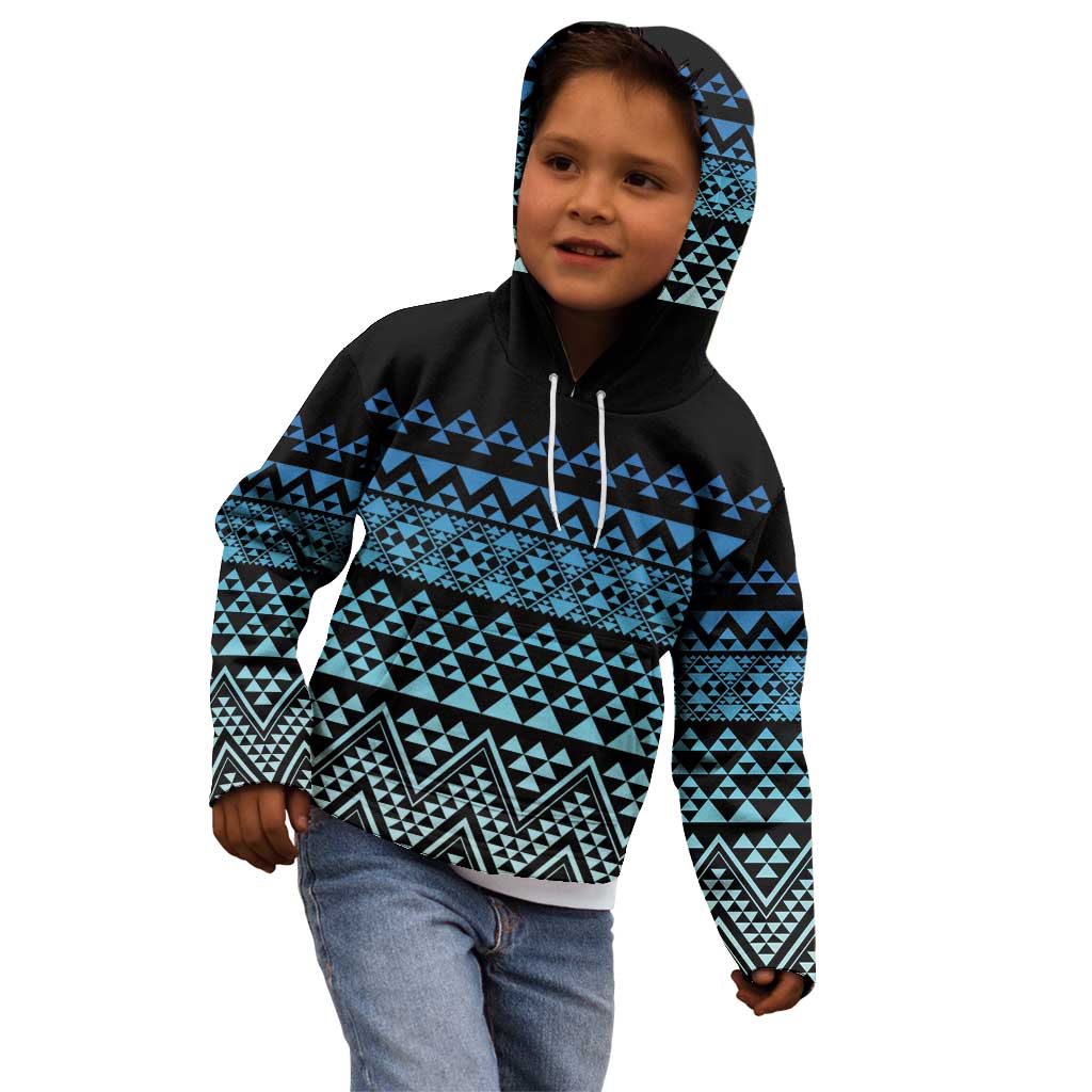 Maori Niho Taniwha Te Wheiao Kid Hoodie Moana Blue - Aussie Hoodie