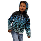 Maori Niho Taniwha Te Wheiao Kid Hoodie Moana Blue - Aussie Hoodie