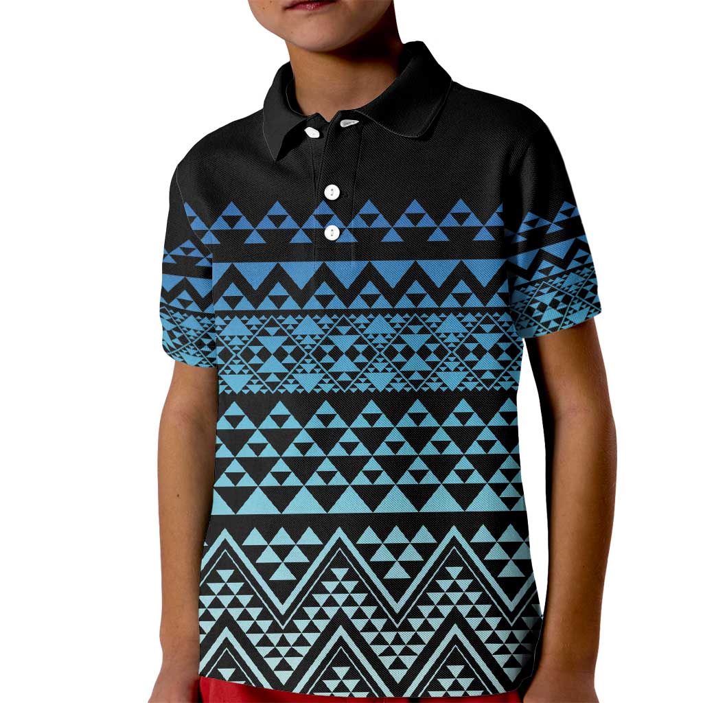 Maori Niho Taniwha Te Wheiao Kid Polo Shirt Moana Blue - Aussie Hoodie