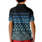 Maori Niho Taniwha Te Wheiao Kid Polo Shirt Moana Blue - Aussie Hoodie