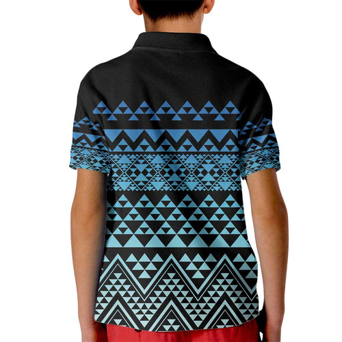 Maori Niho Taniwha Te Wheiao Kid Polo Shirt Moana Blue - Aussie Hoodie