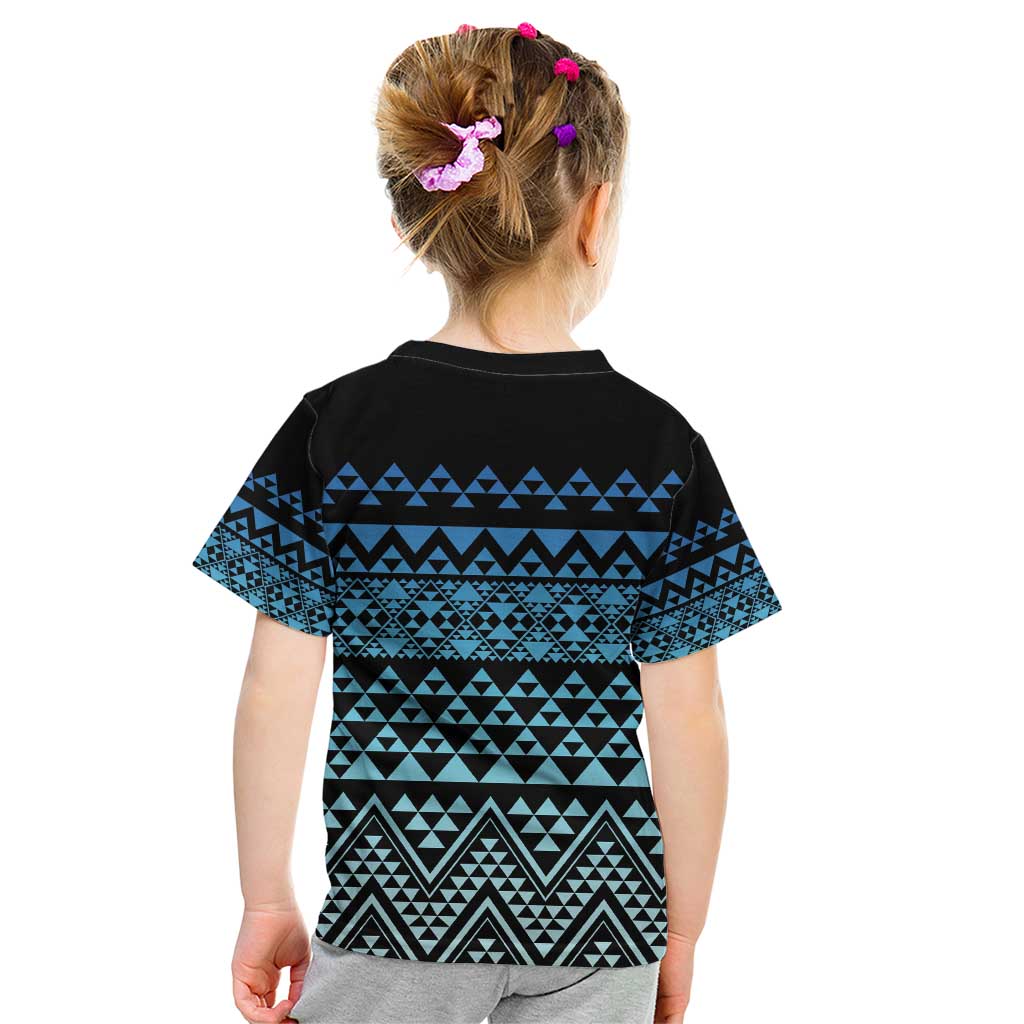 Maori Niho Taniwha Te Wheiao Kid T Shirt Moana Blue - Aussie Hoodie