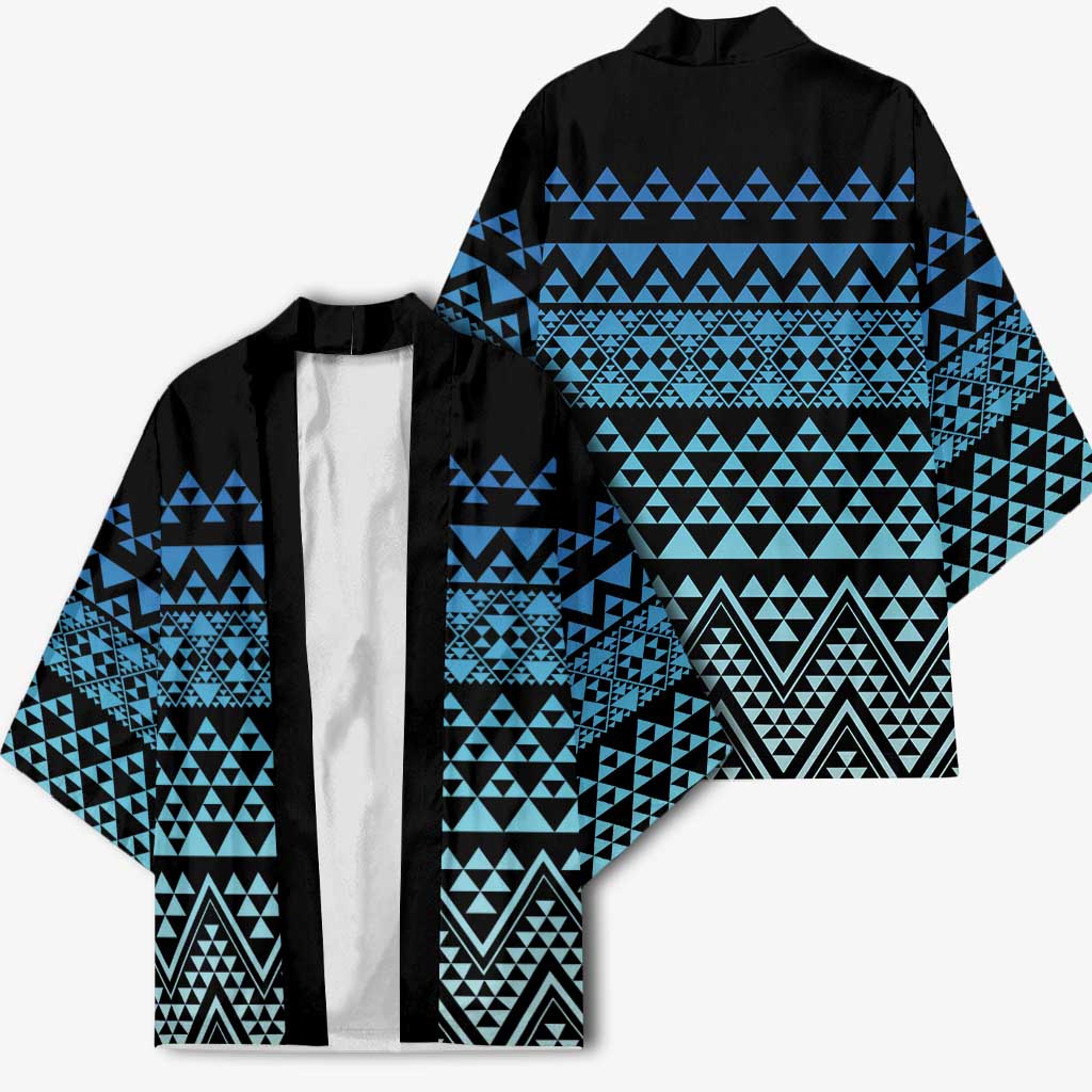 Maori Niho Taniwha Te Wheiao Kimono Moana Blue - Aussie Hoodie