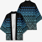 Maori Niho Taniwha Te Wheiao Kimono Moana Blue - Aussie Hoodie