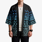 Maori Niho Taniwha Te Wheiao Kimono Moana Blue - Aussie Hoodie