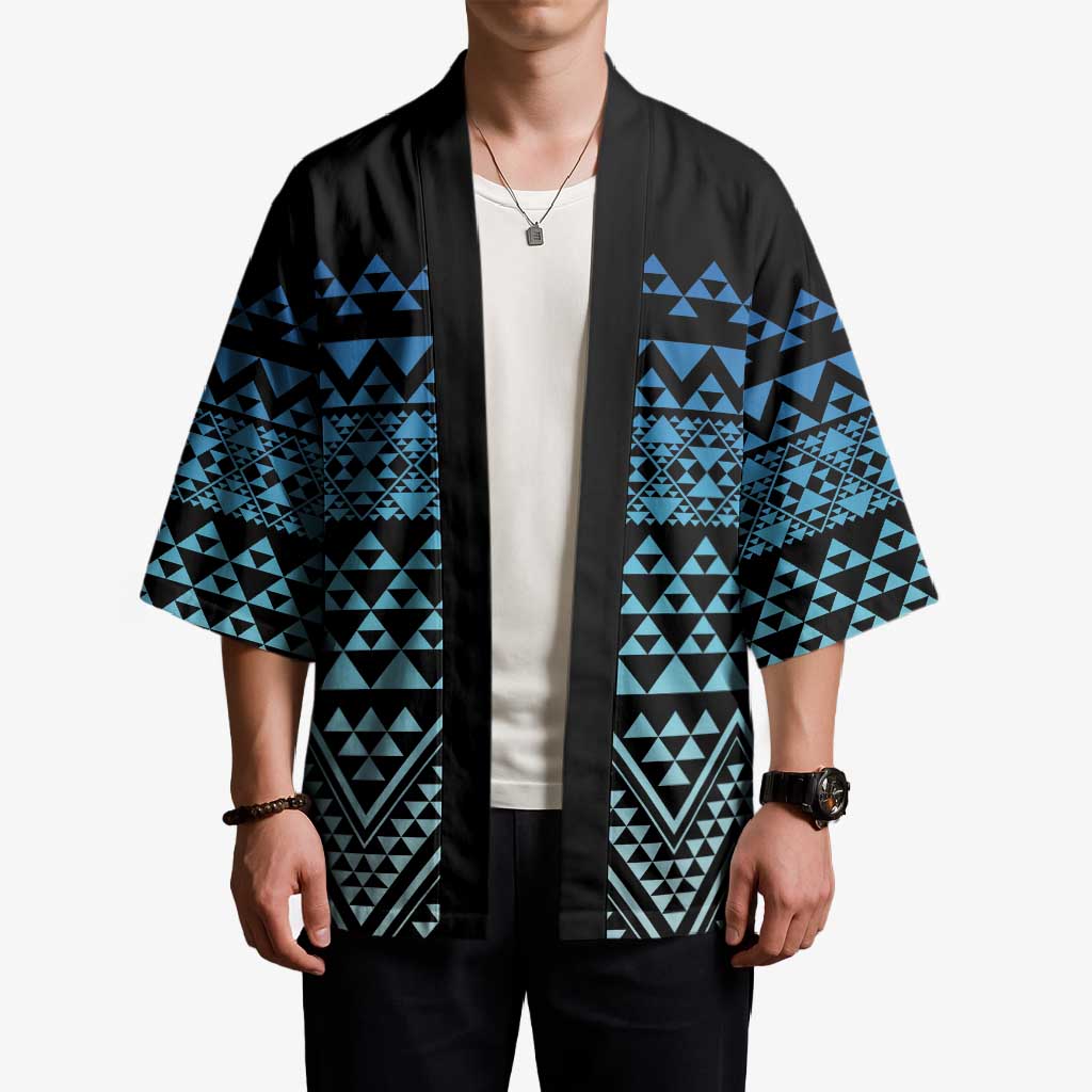 Maori Niho Taniwha Te Wheiao Kimono Moana Blue - Aussie Hoodie