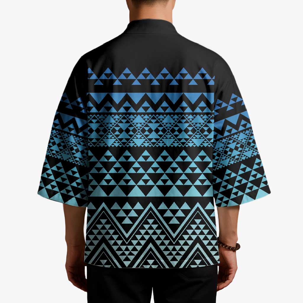 Maori Niho Taniwha Te Wheiao Kimono Moana Blue - Aussie Hoodie