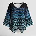 Maori Niho Taniwha Te Wheiao Kimono Sleeve Blouse Moana Blue - Aussie Hoodie