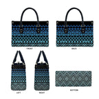 Maori Niho Taniwha Te Wheiao Leather Bag Moana Blue - Aussie Hoodie