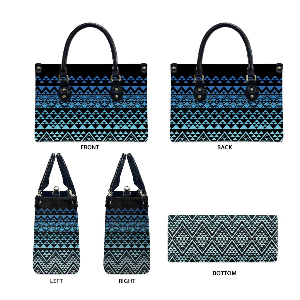 Maori Niho Taniwha Te Wheiao Leather Bag Moana Blue - Aussie Hoodie
