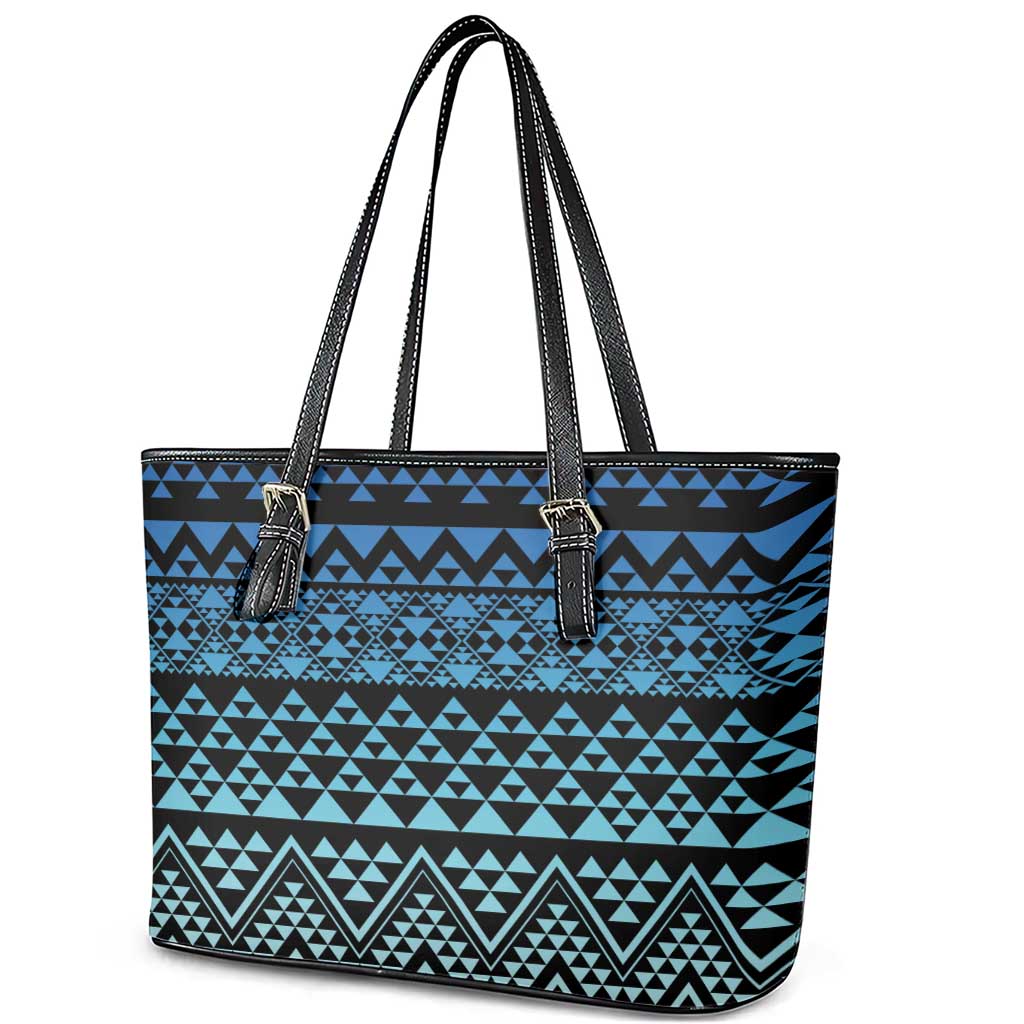 Maori Niho Taniwha Te Wheiao Leather Tote Bag Moana Blue - Aussie Hoodie