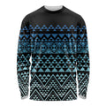 Maori Niho Taniwha Te Wheiao Long Sleeve Shirt Moana Blue - Aussie Hoodie