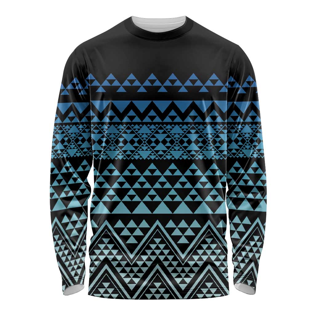 Maori Niho Taniwha Te Wheiao Long Sleeve Shirt Moana Blue - Aussie Hoodie