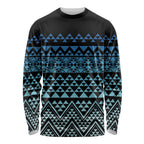 Maori Niho Taniwha Te Wheiao Long Sleeve Shirt Moana Blue - Aussie Hoodie