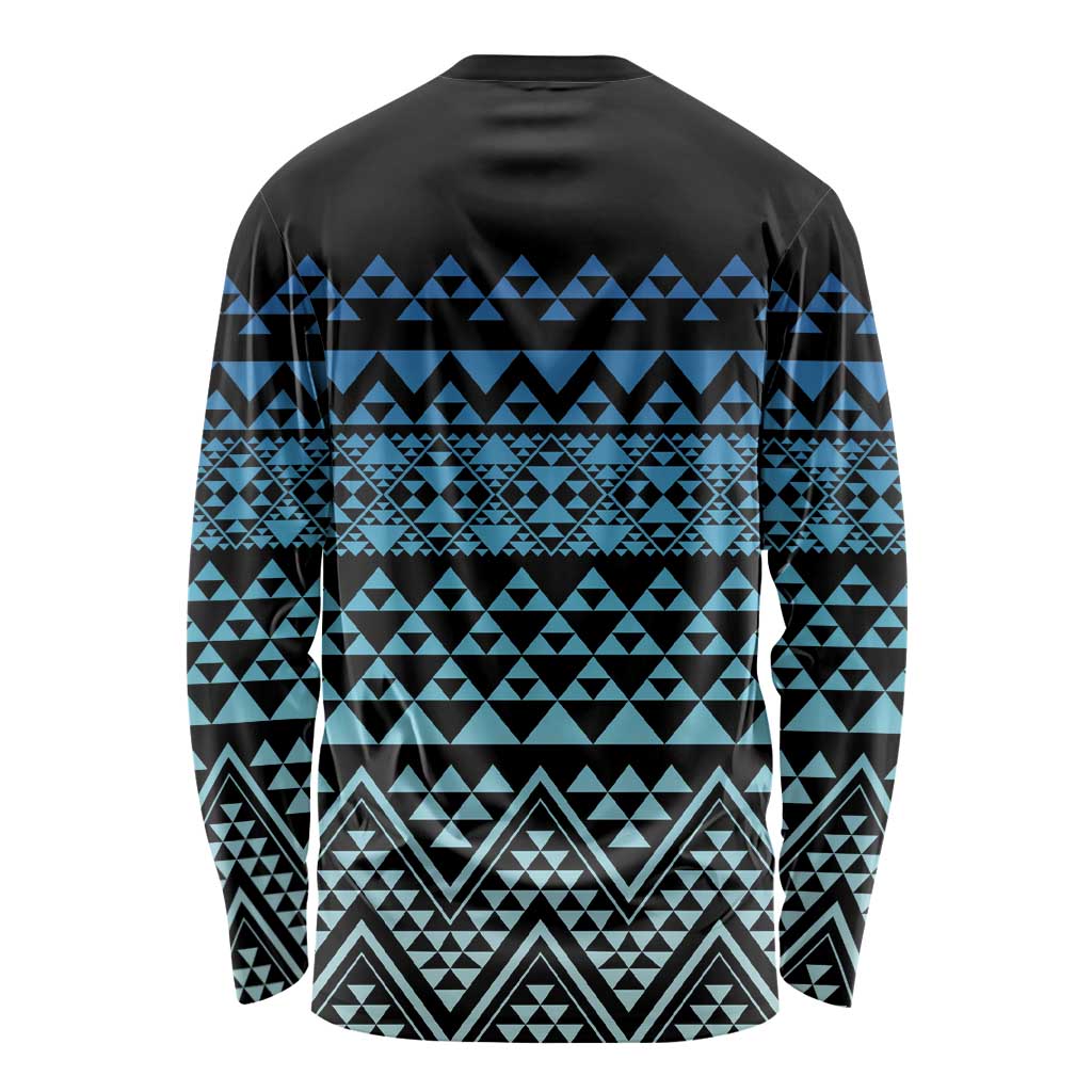 Maori Niho Taniwha Te Wheiao Long Sleeve Shirt Moana Blue - Aussie Hoodie