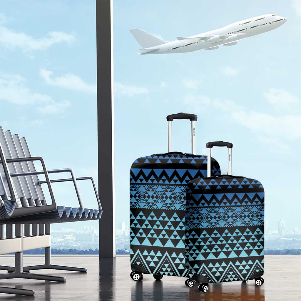 Maori Niho Taniwha Te Wheiao Luggage Cover Moana Blue - Aussie Hoodie