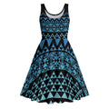 Maori Niho Taniwha Te Wheiao Midi Dress Moana Blue - Aussie Hoodie
