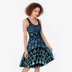 Maori Niho Taniwha Te Wheiao Midi Dress Moana Blue - Aussie Hoodie