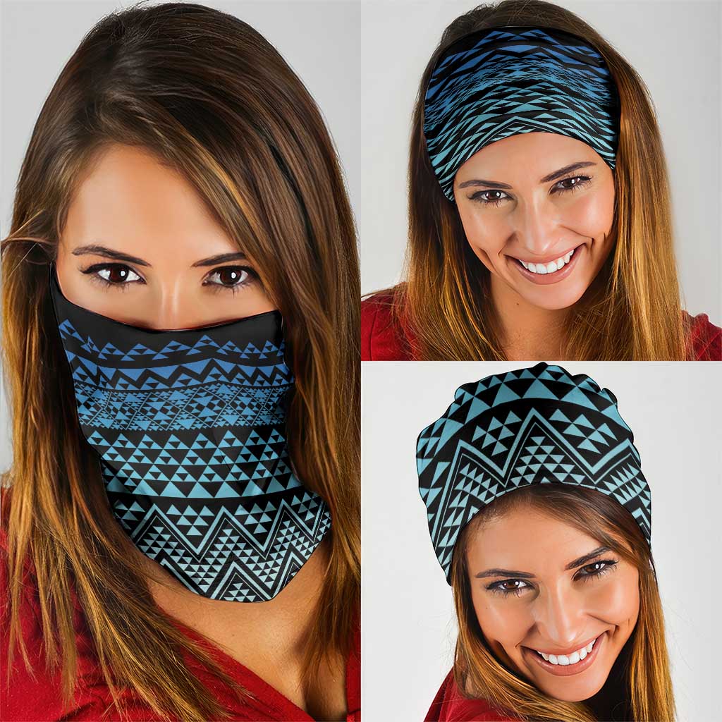Maori Niho Taniwha Te Wheiao Neck Gaiter Moana Blue - Aussie Hoodie