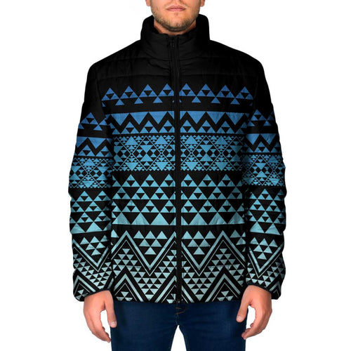 Maori Niho Taniwha Te Wheiao Padded Jacket Moana Blue - Aussie Hoodie