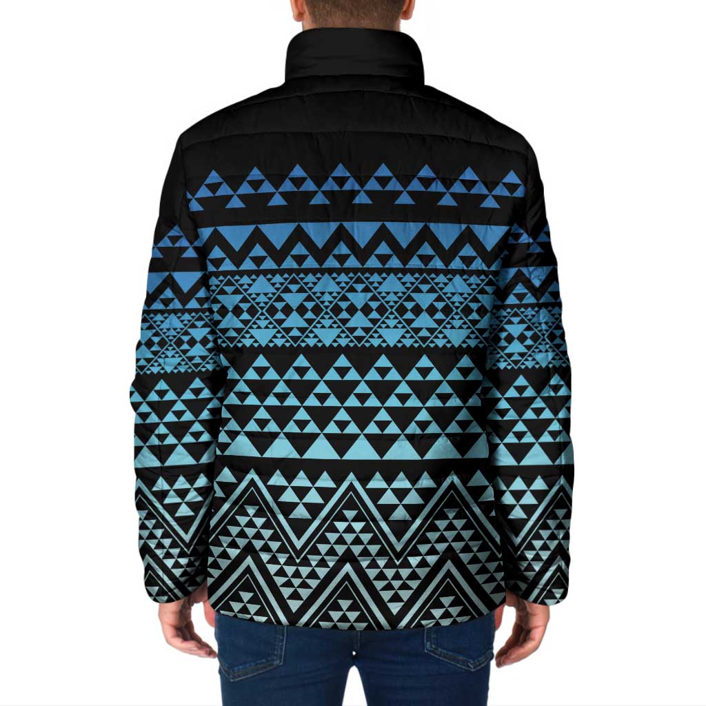Maori Niho Taniwha Te Wheiao Padded Jacket Moana Blue - Aussie Hoodie