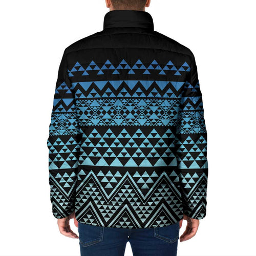 Maori Niho Taniwha Te Wheiao Padded Jacket Moana Blue - Aussie Hoodie