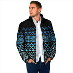 Maori Niho Taniwha Te Wheiao Padded Jacket Moana Blue - Aussie Hoodie