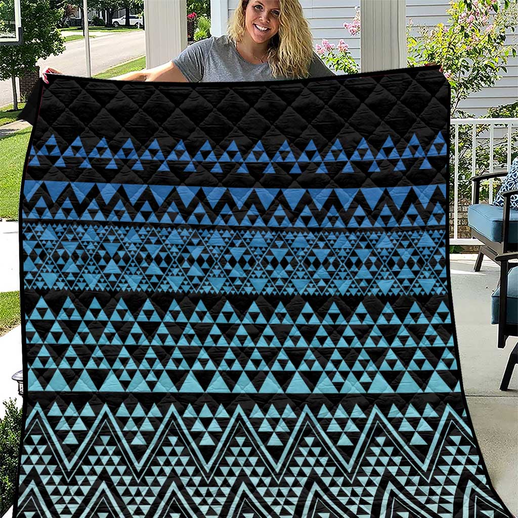 Maori Niho Taniwha Te Wheiao Quilt Moana Blue - Aussie Hoodie