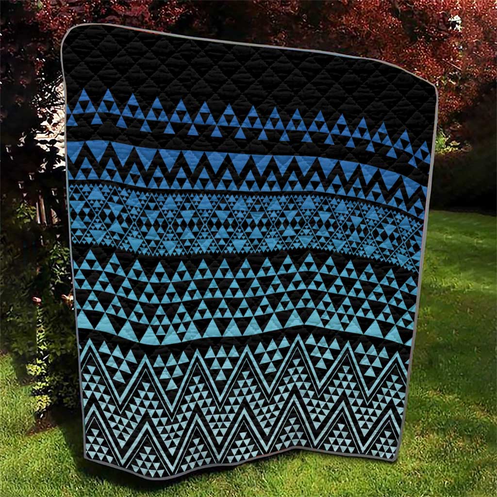 Maori Niho Taniwha Te Wheiao Quilt Moana Blue - Aussie Hoodie