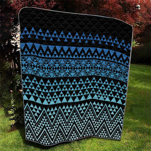 Maori Niho Taniwha Te Wheiao Quilt Moana Blue - Aussie Hoodie