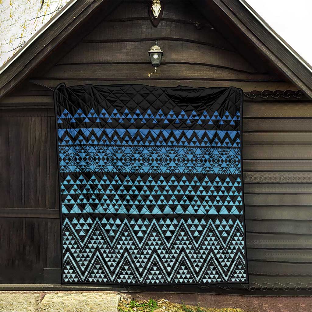 Maori Niho Taniwha Te Wheiao Quilt Moana Blue - Aussie Hoodie