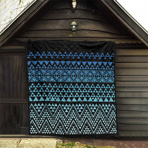 Maori Niho Taniwha Te Wheiao Quilt Moana Blue - Aussie Hoodie