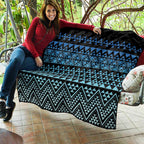 Maori Niho Taniwha Te Wheiao Quilt Moana Blue - Aussie Hoodie