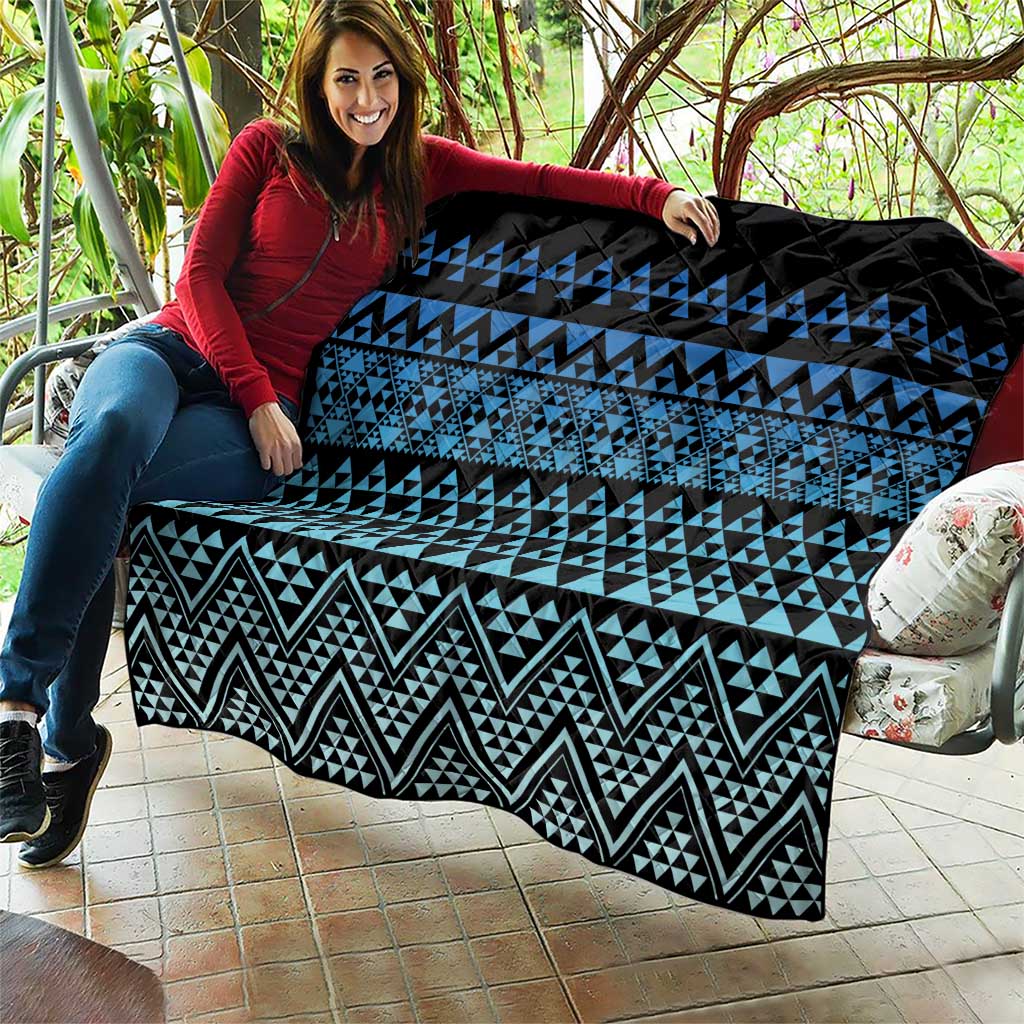 Maori Niho Taniwha Te Wheiao Quilt Moana Blue - Aussie Hoodie