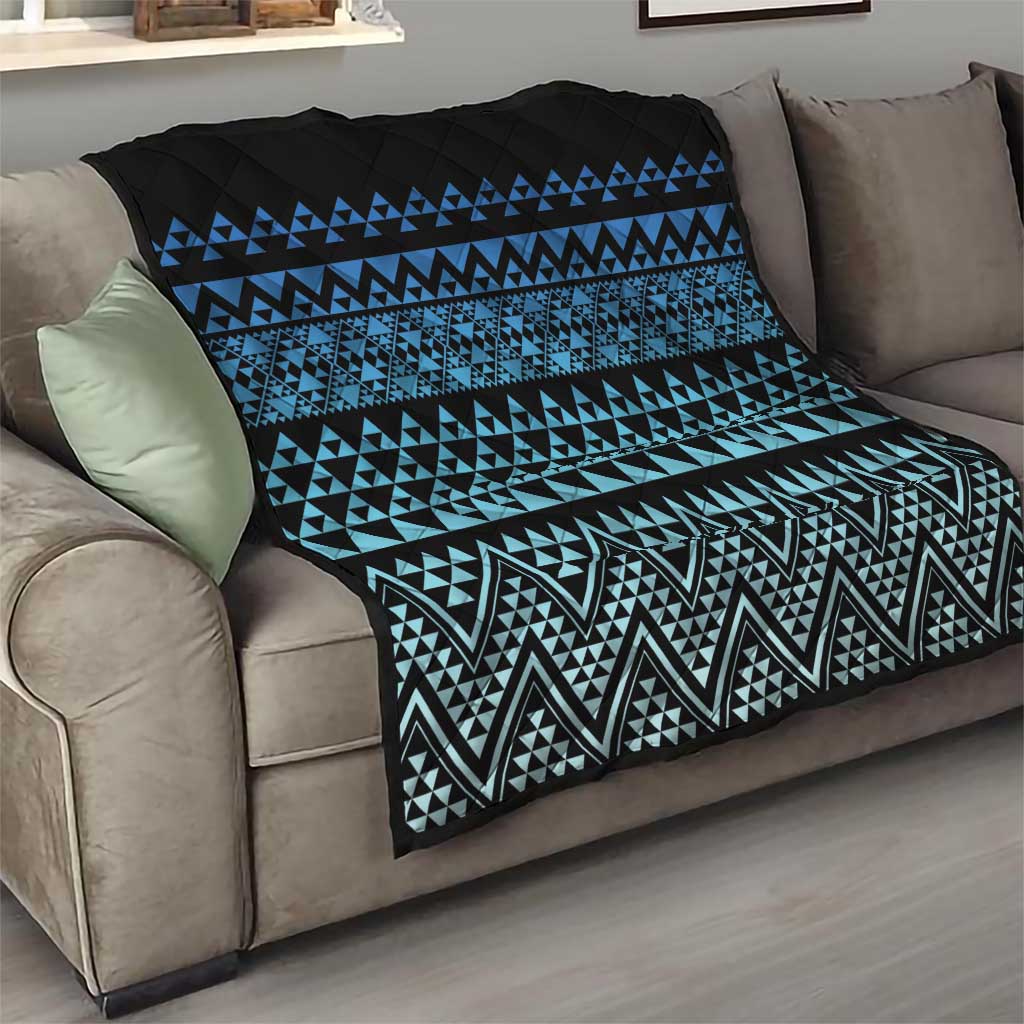 Maori Niho Taniwha Te Wheiao Quilt Moana Blue - Aussie Hoodie