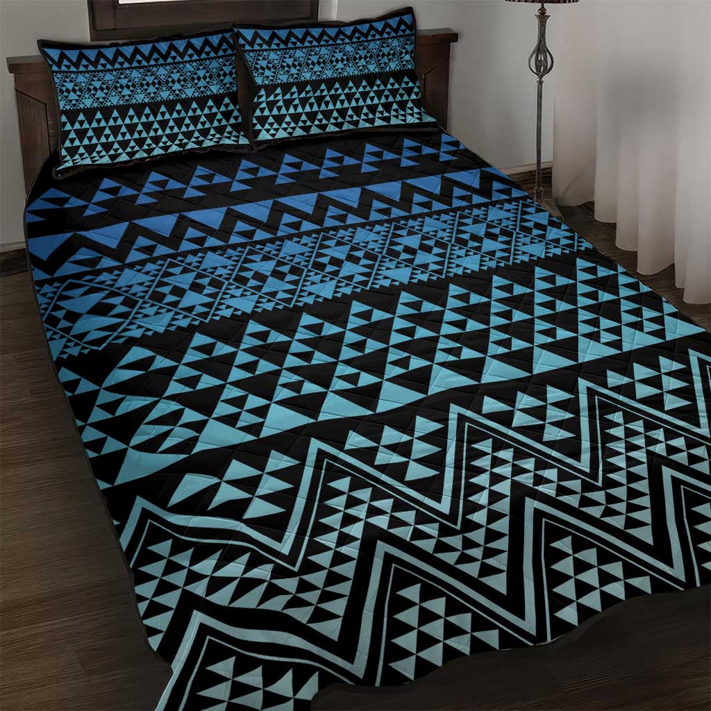 Maori Niho Taniwha Te Wheiao Quilt Bed Set Moana Blue - Aussie Hoodie