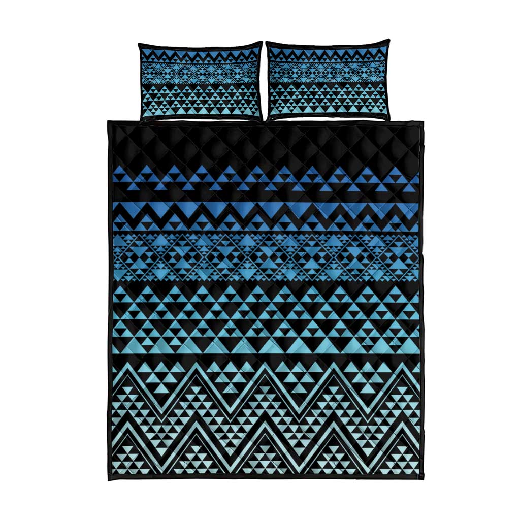 Maori Niho Taniwha Te Wheiao Quilt Bed Set Moana Blue - Aussie Hoodie
