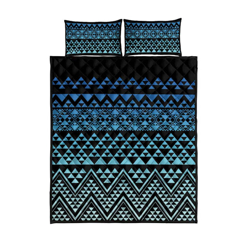 Maori Niho Taniwha Te Wheiao Quilt Bed Set Moana Blue - Aussie Hoodie